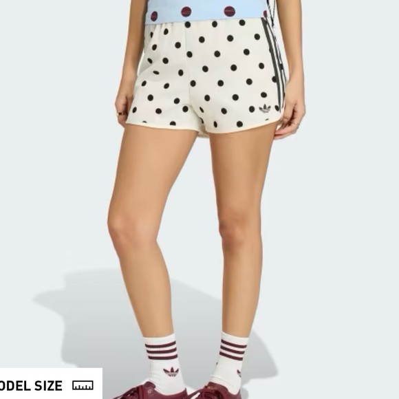 adidas Pants - Adidas Polka Dots Women's Athletic Shorts - Cream and Black